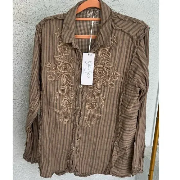 NWT Anthropologie Kyla Seo Myra Shirt - Size Small - Picture 1 of 12